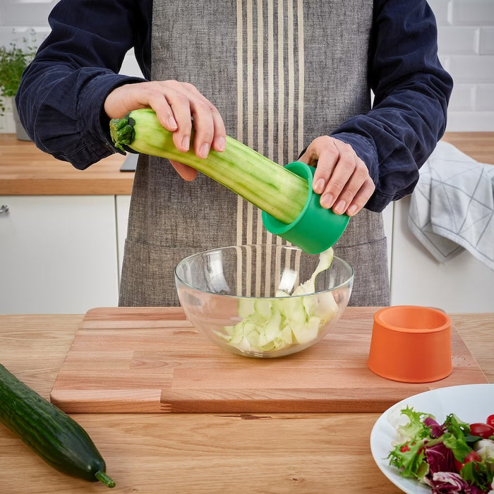 UPPFYLLD vegetable slicer, set of 2, bright orange/green