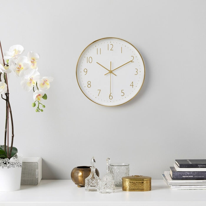 JANKIG wall clock, gold-colour, 30 cm