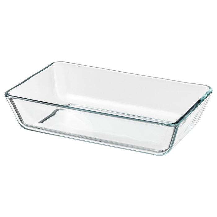 MIXTUR oven/serving dish, clear glass, 27x18 cm