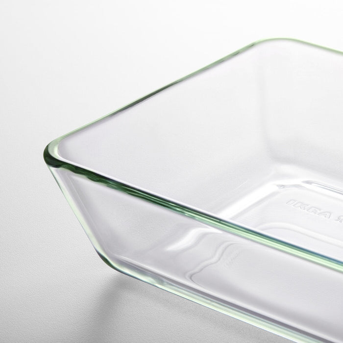 MIXTUR oven/serving dish, clear glass, 27x18 cm