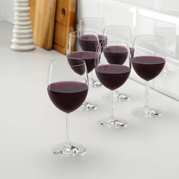 SVALKA red wine glass 30cl, clear glass (6 pieces)