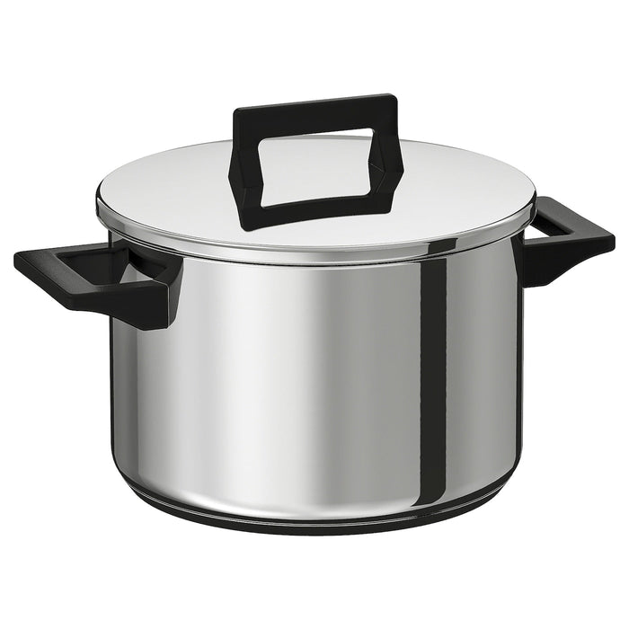 SNITSIG Pot with lid, stainless steel, 5 l