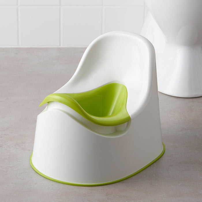 LOCKIG Children's potty, white/green