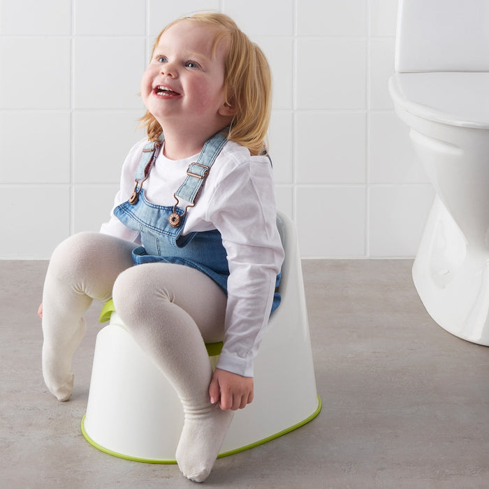 LOCKIG Children's potty, white/green