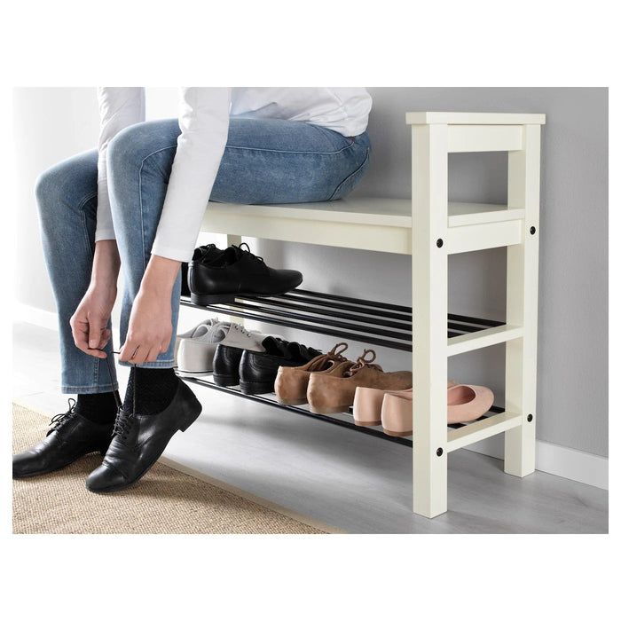 HEMNES Bench with shoe storage, white, 85x32x65 cm