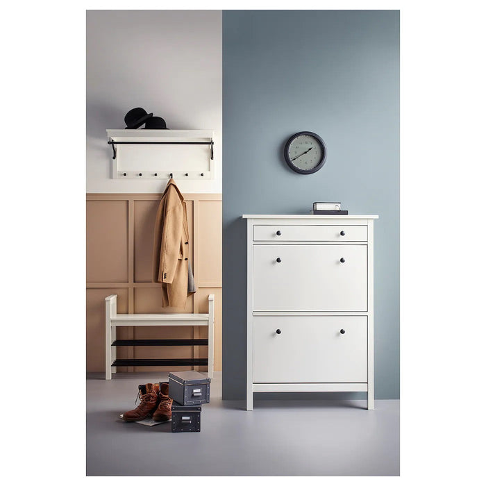 HEMNES Bench with shoe storage, white, 85x32x65 cm