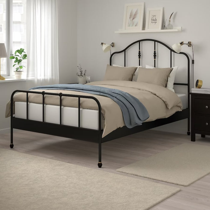 SAGSTUA Bed frame, black/Luroy 150x200 cm