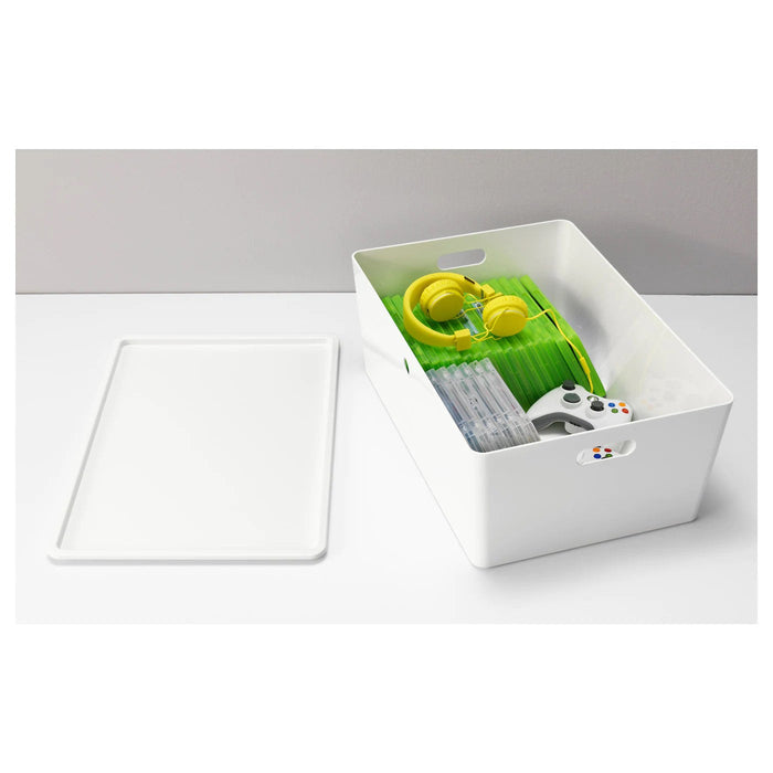 KUGGIS Box with lid, white 37x54x21 cm