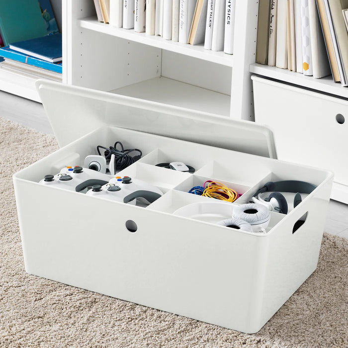 KUGGIS Box with lid, white 37x54x21 cm