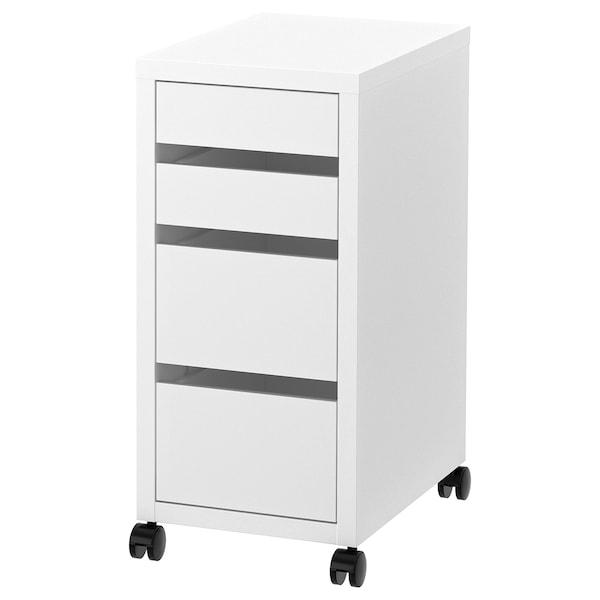 MICKE drawer unit on castors, 35x75 cm white