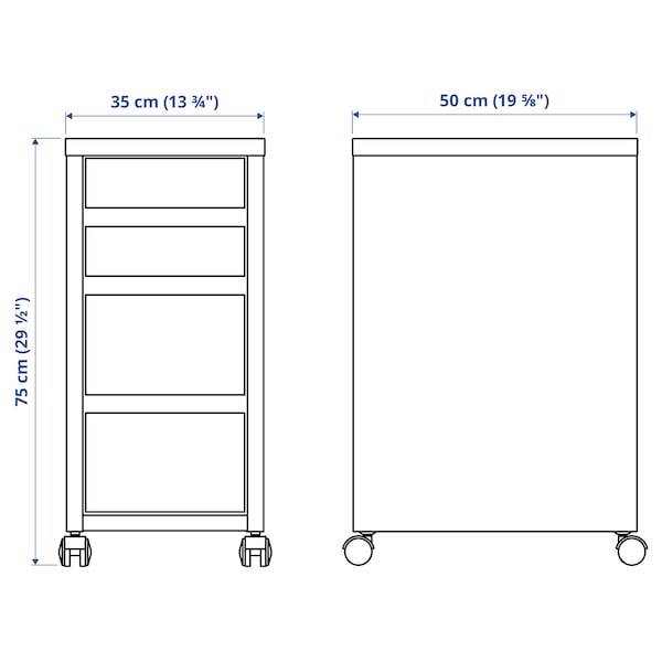 MICKE drawer unit on castors, 35x75 cm white