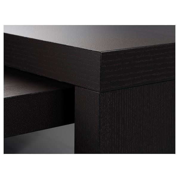 MALM Desk with pull-out panel, black-brown