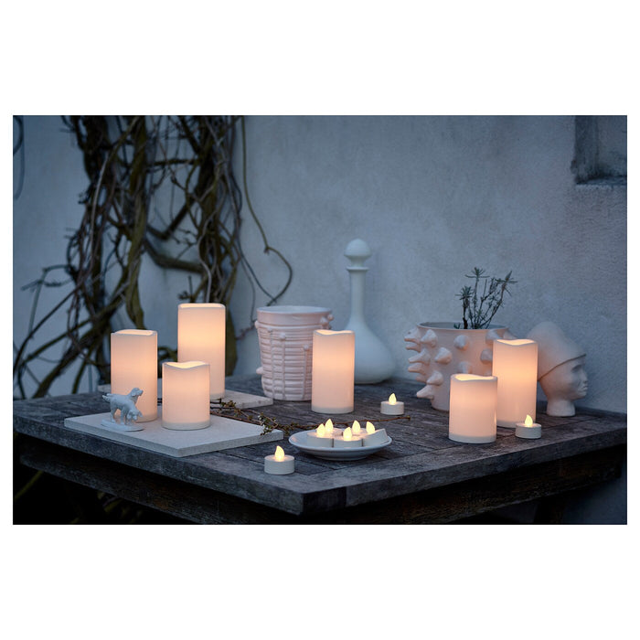 GODAFTON LED block candle, in/outdoor, battery-operated/natural, 14 cm