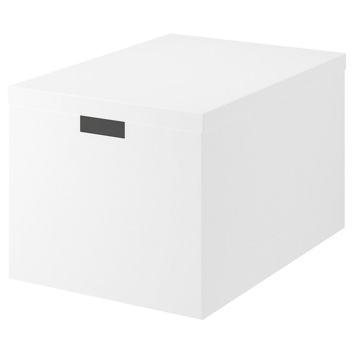 TJENA Storage box with lid, white 35x50x30 cm