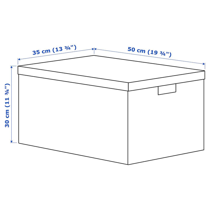 TJENA Storage box with lid, white 35x50x30 cm