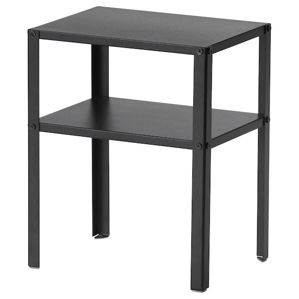 KNARREVIK Bedside table, black 37x28 cm