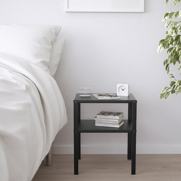 KNARREVIK Bedside table, black 37x28 cm