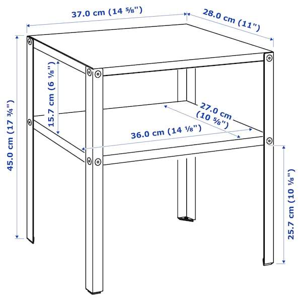 KNARREVIK Bedside table, black 37x28 cm