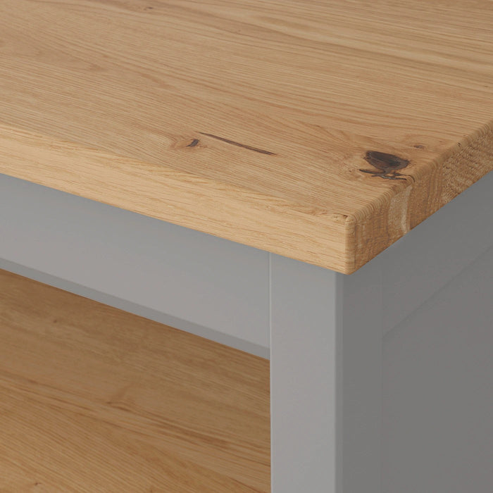 TORNVIKEN Kitchen island, grey/oak, 126x77 cm