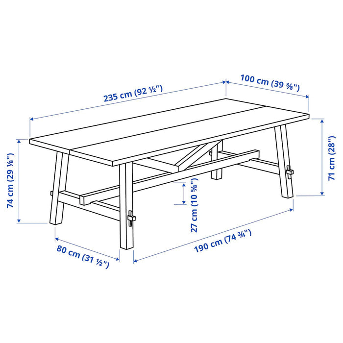 SKOGSTA Dining table, acacia 235x100 cm