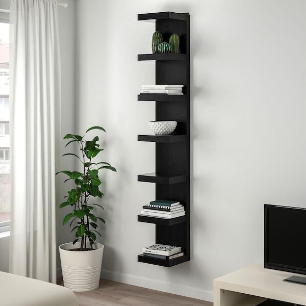 LACK Wall shelf unit, black-brown 30x190 cm