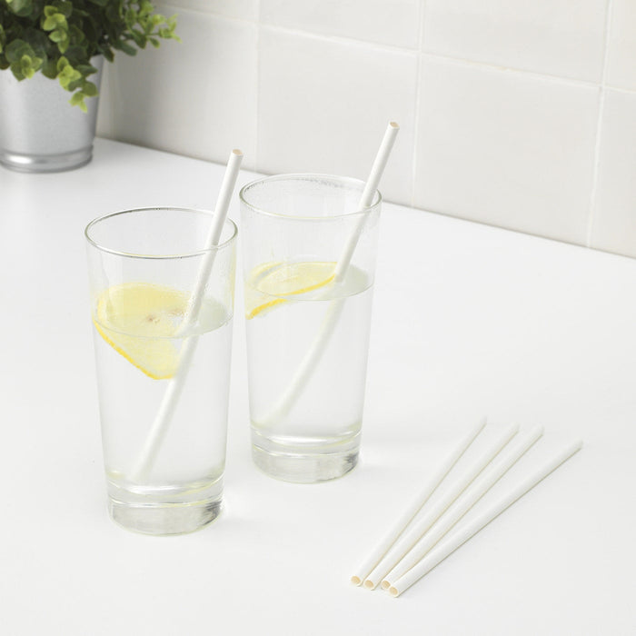 FORNYANDE Drinking straw, paper/white