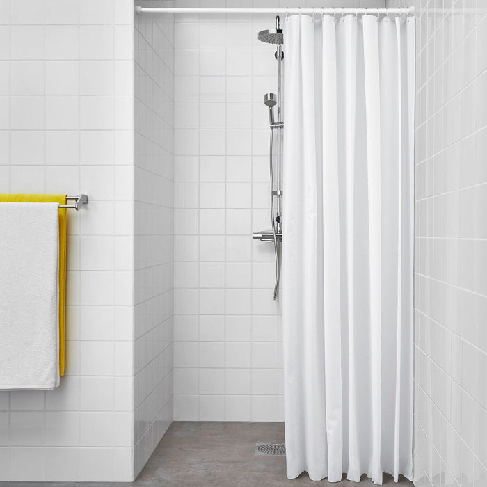 BJARSEN Shower curtain, white, 180x200 cm