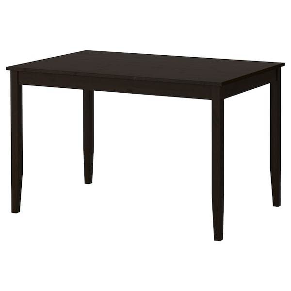 LERHAMN Table, black-brown 118x74 cm