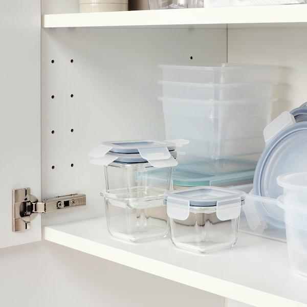 IKEA 365+ Food container with lid, square/glass 180 ml