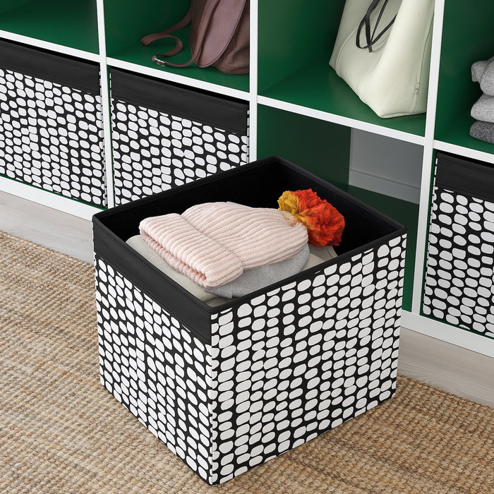 DRONA Box, black/white 33x38x33 cm