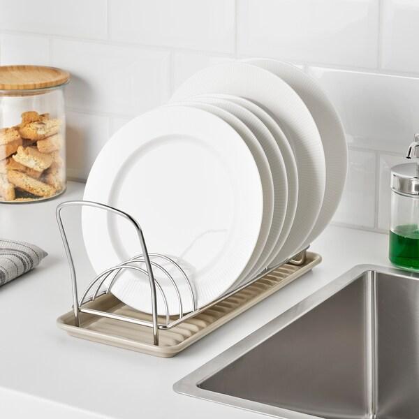 VALVARDAD dish drying rack, stainless steel, 12x32