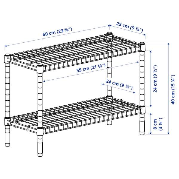 OMAR shelving unit 60x25x40 cm galvanised