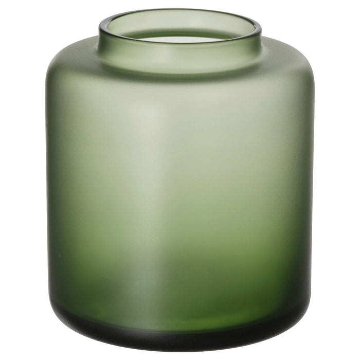 KONSTFULL Vase, frosted glass/green, 10 cm