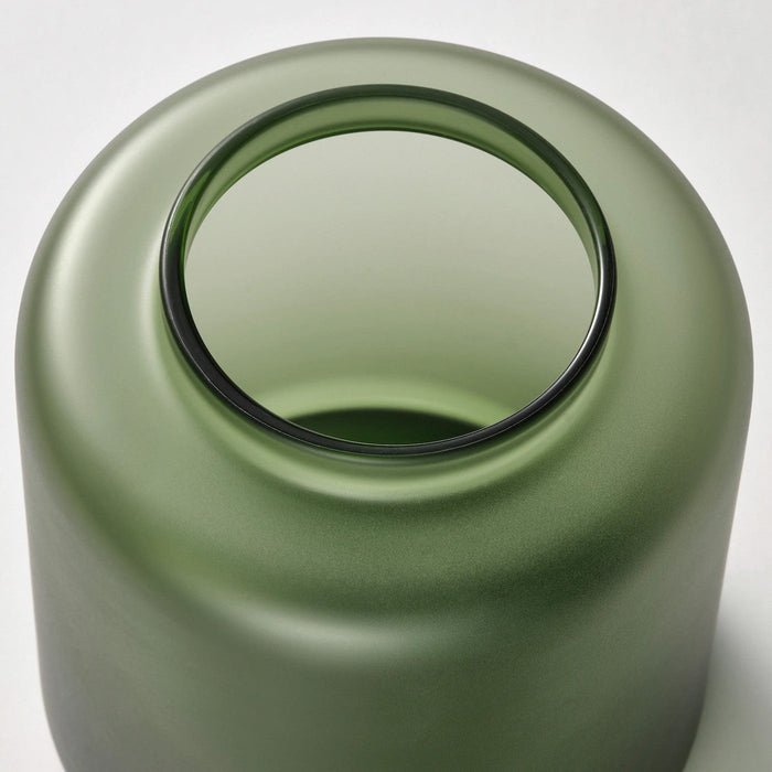 KONSTFULL Vase, frosted glass/green, 10 cm