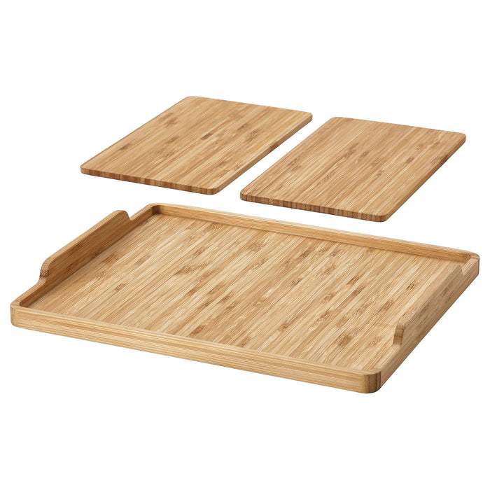 ANLEDNING Tray, set of 3, bamboo