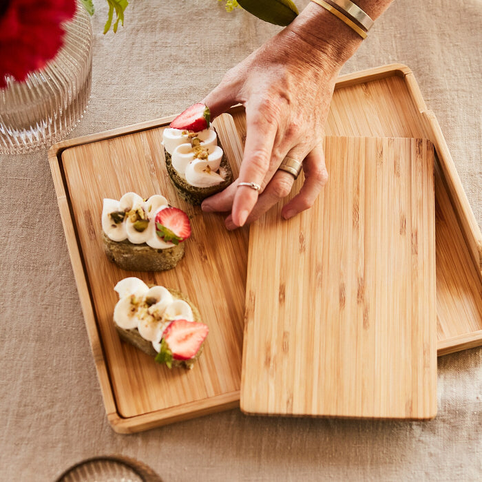 ANLEDNING Tray, set of 3, bamboo