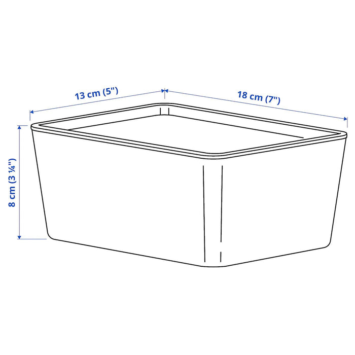 KUGGIS Box with lid, transparent black 13x18x8 cm