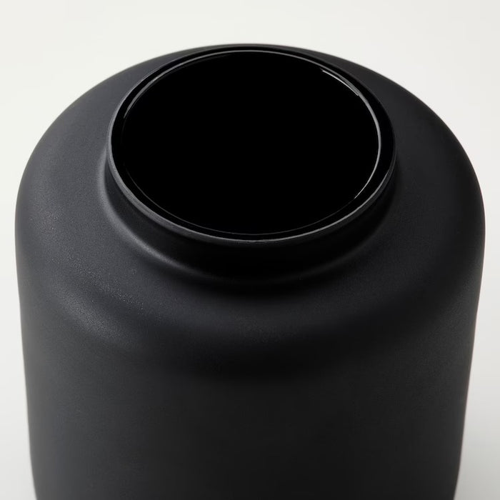 KONSTFULL Vase, frosted glass/black, 10cm