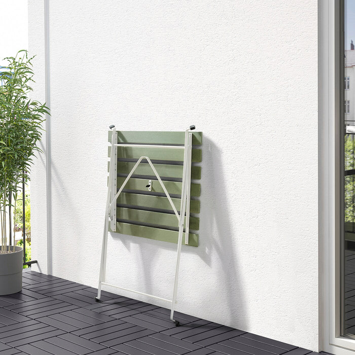 TARNO Table, outdoor, white/green, 55x54 cm