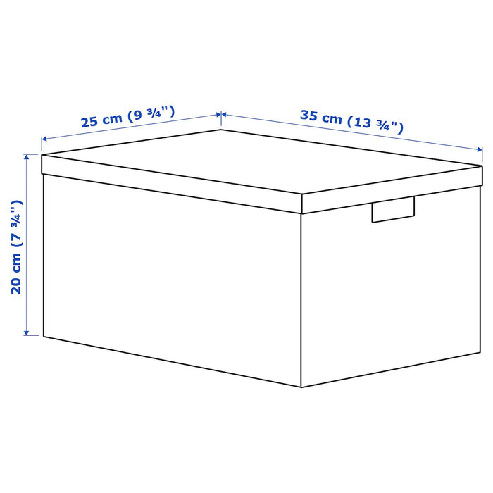 STUTERI Storage box with lid, green/leaf pattern, 25x35x20 cm, 40539017