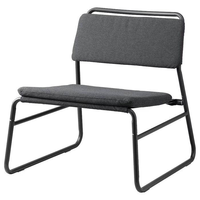 LINNEBACK Easy chair, Vissle dark grey