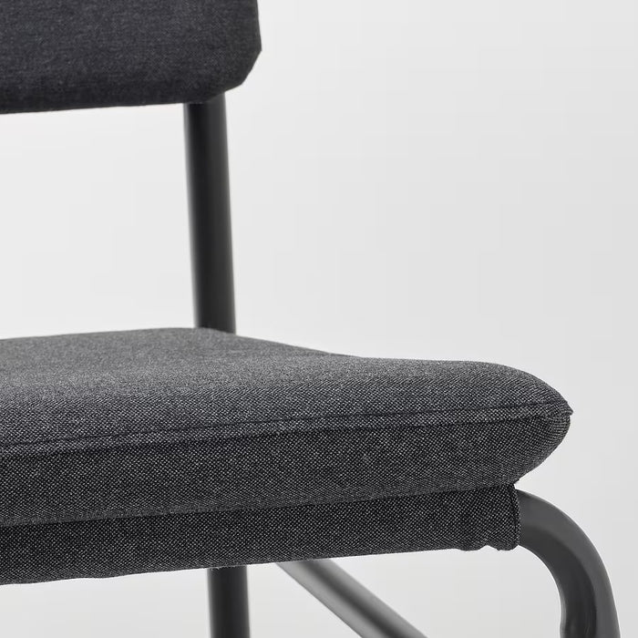 LINNEBACK Easy chair, Vissle dark grey