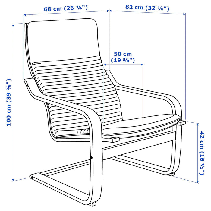 POANG Armchair, birch veneer/Knisa black