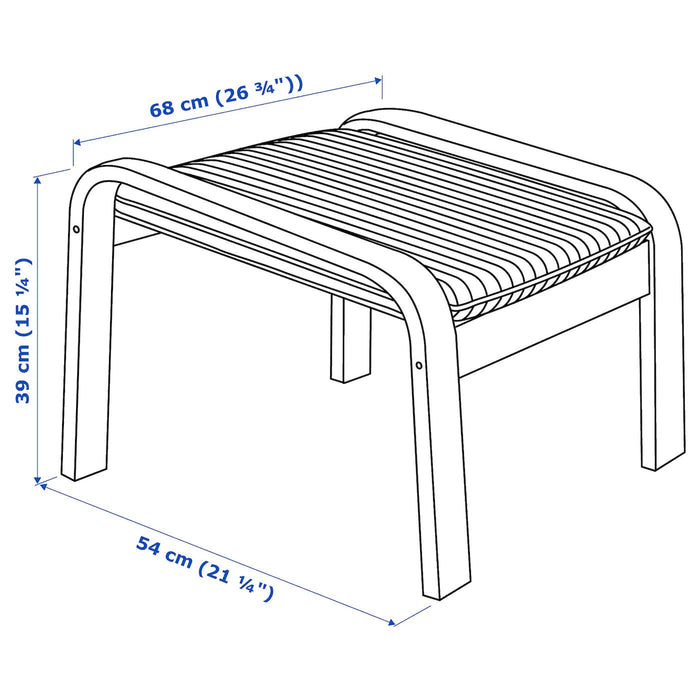 POANG Footstool, birch veneer/Knisa light beige