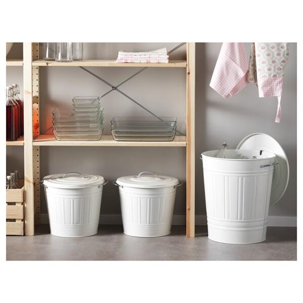 KNODD Bin with lid, white 40 l