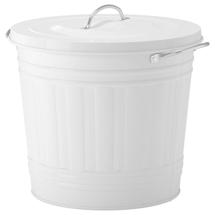 KNODD Bin with lid, white 16 l