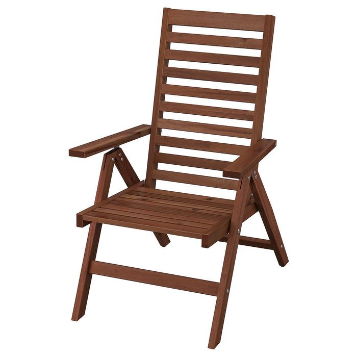 APPLARO Reclining chair, outdoor, foldable brown stained