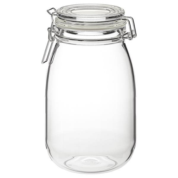 KORKEN jar with lid 1.8 L clear glass