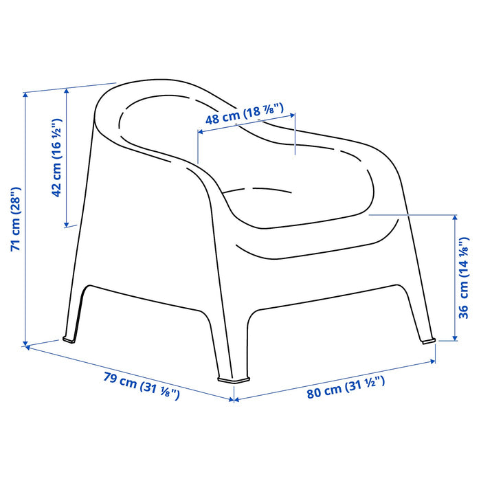 SKARPO Armchair, outdoor, white