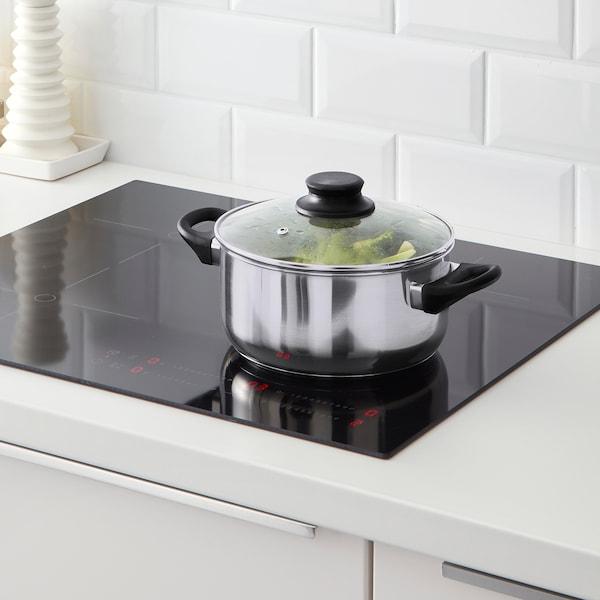 ANNONS pot with lid 2.8 L glass/stainless steel